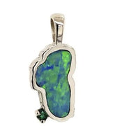 Medium 14 Karat White Gold Pendant with One Lake Tahoe Shaped Australi